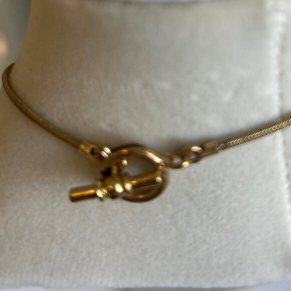 Vintage Ralph Lauren goldtone minimalist necklace with square pendant - Picture 7 of 7